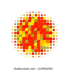 Colorful halftone circles, dots pattern, vector, grunge. Comic texture background. Monochrome half-tone. Circle halftone Dots, Yellow, red and green geometric gradient for pop art designs.