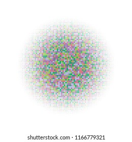 Colorful halftone circles, dots pattern, vector, grunge. Comic texture background. Monochrome half-tone. Circle halftone Dots, Yellow, red, orange, green geometric gradient for pop art designs.