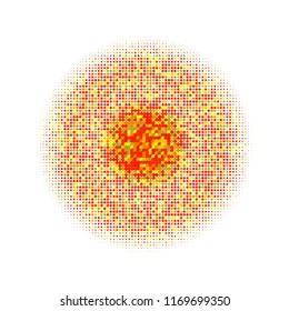 Colorful halftone circles, dots pattern, vector, grunge. Comic texture background. Monochrome half-tone. Circle halftone Dots, Yellow, red and green geometric gradient for pop art designs.