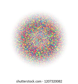 Colorful halftone circles, dots pattern, vector, grunge. Comic texture background. Monochrome half-tone. Circle halftone Dots, Yellow, red, orange, green geometric gradient for pop art designs.