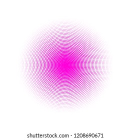 Colorful halftone circles, dots pattern, vector, grunge. Comic texture background. Monochrome half-tone. Circle halftone Dots, red, pink geometric gradient for pop art designs.
