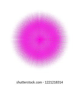 Colorful halftone circles, dots pattern, vector, grunge. Comic texture background. Monochrome half-tone. Circle halftone Dots, red, pink geometric gradient for pop art designs.