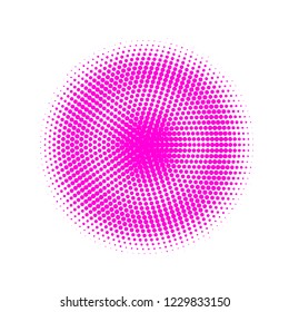 Colorful halftone circles, dots pattern, vector, grunge. Comic texture background. Monochrome half-tone. Circle halftone Dots, red, pink geometric gradient for pop art designs.