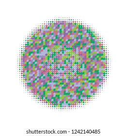 Colorful halftone circles, dots pattern, vector, grunge. Comic texture background. Monochrome half-tone. Circle halftone Dots, Yellow, red, orange, green geometric gradient for pop art designs.