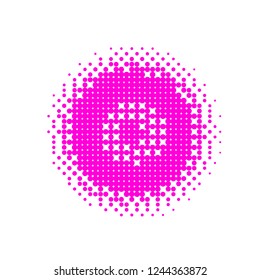 Colorful halftone circles, dots pattern, vector, grunge. Comic texture background. Monochrome half-tone. Circle halftone Dots, red, pink geometric gradient for pop art designs.