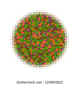 Colorful halftone circles, dots pattern, vector, grunge. Comic texture background. Monochrome half-tone. Circle halftone Dots, Yellow, red, orange, green geometric gradient for pop art designs.
