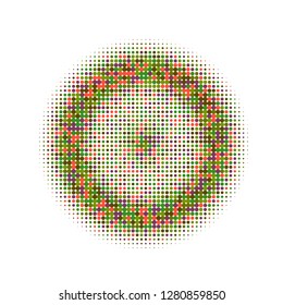 Colorful halftone circles, dots pattern, vector, grunge. Comic texture background. Monochrome half-tone. Circle halftone Dots, Yellow, red, orange, green geometric gradient for pop art designs.