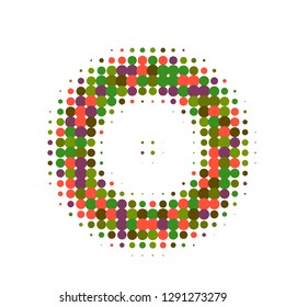 Colorful halftone circles, dots pattern, vector, grunge. Comic texture background. Monochrome half-tone. Circle halftone Dots, Yellow, red, orange, green geometric gradient for pop art designs.