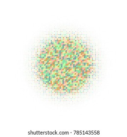 Colorful halftone circles, dots pattern, vector, grunge. Comic texture background. Monochrome half-tone. Circle halftone Dots, rainbow color geometric gradient for pop art designs