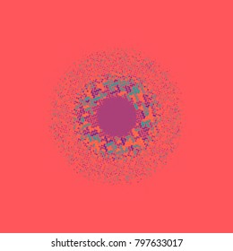 Colorful halftone circles, dots pattern, vector, grunge. Comic texture background. Monochrome half-tone. Circle halftone Dots, rainbow geometric gradient for pop art designs.