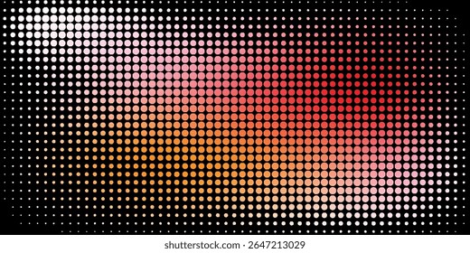 Fundo de meio-tom colorido preto suave gradiente mistura de vermelho para laranja e tons de rosa. Padrão abstrato estilo cômico retrô ideal para pop art, cartazes, gráficos digitais