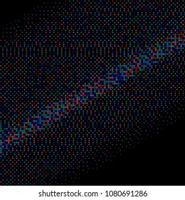 Colorful halftone dots. Black and color geometric gradient for pop art designs. Geometric vintage monochrome fade wallpaper. Pop art print. Dotted geometric retro pattern. Comic halftone background.