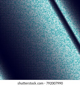 Colorful halftone dots. Blue and white geometric gradient for pop art designs. Geometric vintage monochrome fade wallpaper. Pop art print. Dotted geometric retro pattern. Comic halftone background.