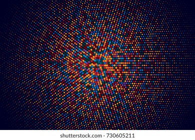 Colorful halftone dots on background. Creative geometric background in halftone style. Vector illustration