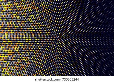 Colorful halftone dots on background. Creative geometric background in halftone style. Vector illustration