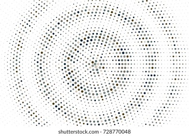 Colorful halftone dots on white background. Creative geometric background in halftone style. Vector illustration