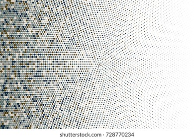 Colorful halftone dots on white background. Creative geometric background in halftone style. Vector illustration