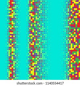 Colorful halftone dots. Rainbow geometric gradient for pop art designs. Geometric vintage monochrome fade wallpaper. Pop art print. Dotted geometric retro pattern. Comic halftone background.