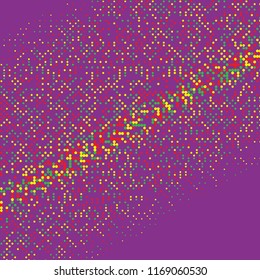 Colorful halftone dots. Rainbow geometric gradient for pop art designs. Geometric vintage monochrome fade wallpaper. Pop art print. Dotted geometric retro pattern. Comic halftone background.