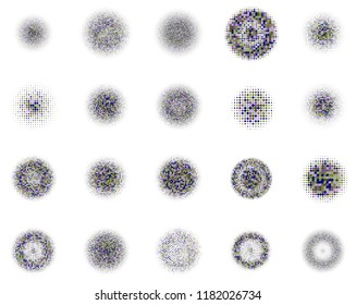 Colorful halftone dots. Rainbow geometric gradient for pop art designs. Geometric vintage monochrome fade wallpaper. Pop art print. Dotted geometric retro pattern. Comic halftone background.