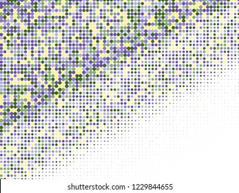 Colorful halftone dots. Rainbow geometric gradient for pop art designs. Geometric vintage monochrome fade wallpaper. Pop art print. Dotted geometric retro pattern. Comic halftone background.