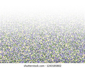 Colorful halftone dots. Rainbow geometric gradient for pop art designs. Geometric vintage monochrome fade wallpaper. Pop art print. Dotted geometric retro pattern. Comic halftone background.