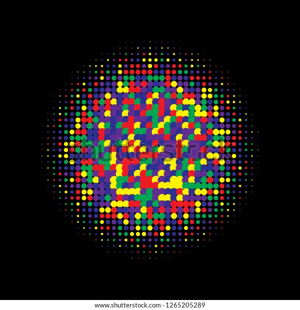 Colorful Halftone Dots Rainbow Geometric Gradient Stock