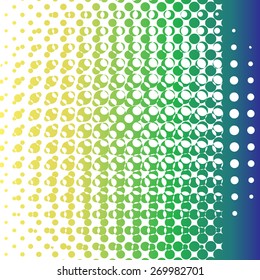 Colorful halftone dots. Vector Latex



