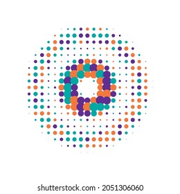 Colorful Halftone Element. Vector Modern. Abstract Background. Texture Modern. Dot Dots. Circle Retro. Gradient Dots. Effect Element. Round Gradation.