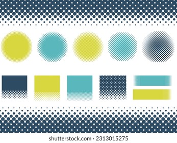 Colorful Halftone Frame Material Set