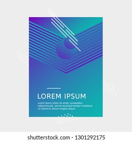 Colorful halftone gradient design template. Retro geometric background.