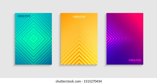 Colorful halftone gradients, Minimal Cover design template set with gradient background you can use for artwork, print, flyer, brochure, catalog, poster, book, magazine, etc