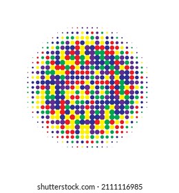Colorful Halftone Grunge. Vector Grunge. Abstract Set. Texture Illustration. Dot Dots. Circle Element. Gradient Dots. Effect Modern. Round Shape.