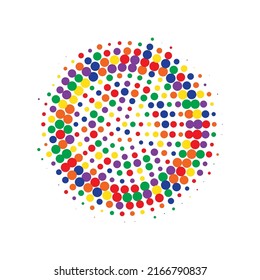 Colorful Halftone Grunge. Vector Dots. Abstract Half. Texture Element. Dot Shape. Circle Dots. Gradient Dots. Effect Element. Round Gradation.