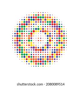 Colorful Halftone Illustration. Vector Background. Abstract Background. Texture Element. Dot Backdrop. Circle Dots. Gradient Modern. Effect Gradation. Round Logo.