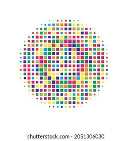 Colorful Halftone Illustration. Vector Gradation. Abstract Set. Texture Set. Dot Logo. Circle Gradation. Gradient Grunge. Effect Grunge. Round Background.
