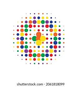 Colorful Halftone Modern. Vector Illustration. Abstract Retro. Texture Half. Dot Half. Circle Retro. Gradient Art. Effect Gradation. Round Grunge.