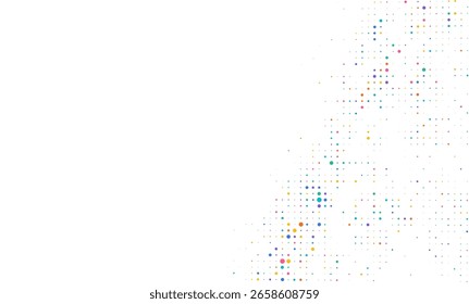 Padrão de meio-tom colorido no plano de fundo branco