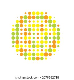 Colorful Halftone Retro. Vector Modern. Abstract Background. Texture Grunge. Dot Art. Circle Grunge. Gradient Element. Effect Art. Round Background.