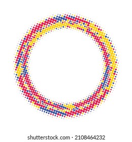 Colorful Halftone Ring -Abstract colorful halftone texture dots pattern
