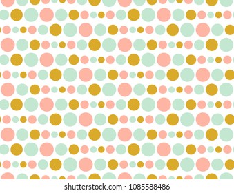 Colorful halftone seamless pattern with circles. Geometric dotted background. Vector illustration.