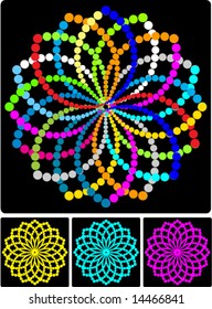 colorful halftone snowflake