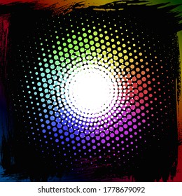 colorful halftone, spectrum radial gradient, vector EPS10