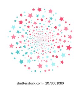 Colorful halftone stars on the white background. Vector illustration.