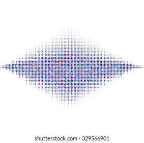 Colorful halftone vector sound waves. Music square waveform background. You can use in club, radio, pub, party, DJ, concerts, recitals or the audio technology advertising background. 