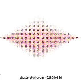 Colorful halftone vector sound waves. Music square waveform background. You can use in club, radio, pub, party, DJ, concerts, recitals or the audio technology advertising background. 