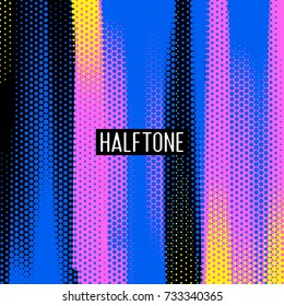 Colorful Halftone Vector Texture. Abstract Semitone Effect Background.