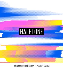 Colorful Halftone Vector Texture. Abstract Striped Semitone Effect Background.