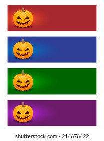 Colorful halloween banners