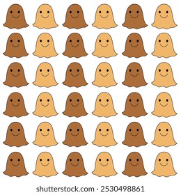 COLORFUL HALLOWEEN GHOSTS VINTAGE PATTERN TEXTURE WALLART VECTOR